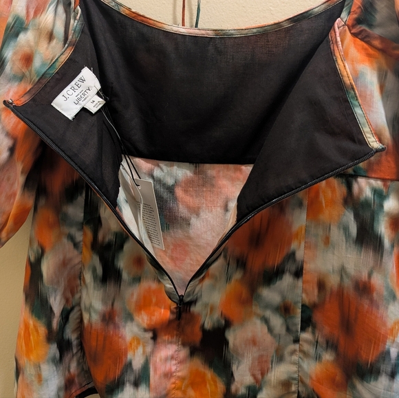 *Flaw-Rip* J Crew Squareneck top Liberty® Hazy Days Floral Short Puff Sleeve- 14 - Picture 9 of 12